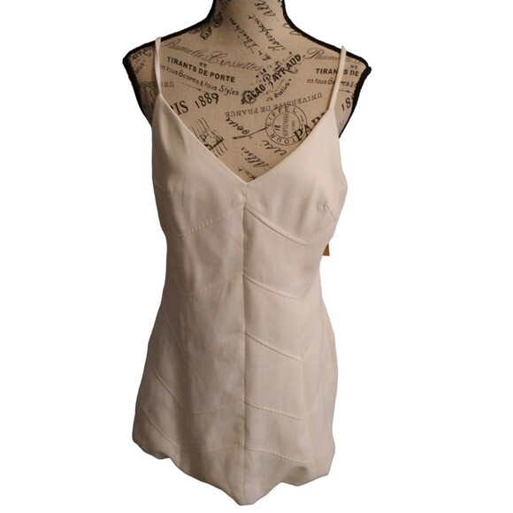 GB V Neck Sleeveless flared Bottom dress white Beachy Boho Cottage Core - Picture 1 of 11